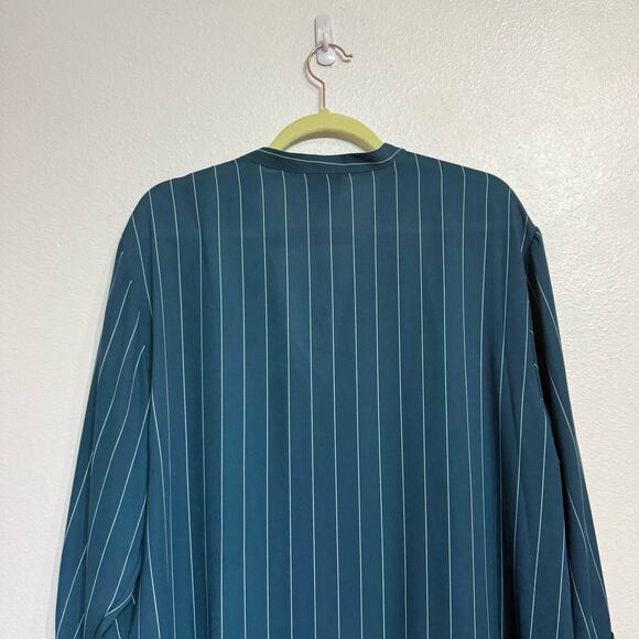 Worthington Green Striped V-Neck Tunic Blouse Sz XL NWT - Picture 8 of 12